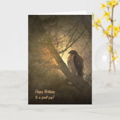 Verjaardag-havik in boom kaart (Gele Bloem)