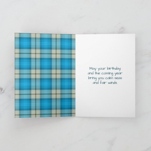 Verjaardag Heeling Zeilboot op Plaid Kaart (Binnen)