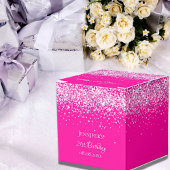 Verjaardag heet roze confetti meisje bedankdoosjes