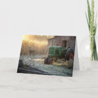 Verjaardag Herten met Groene Antieke Tractor
