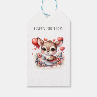 Verjaardag hertenpiloot cadeaulabel