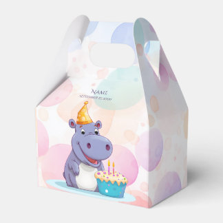 Verjaardag Hippo gunstbox Bedankdoosjes