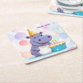 Verjaardag Hippo Paper Onderzetter (Schuin)