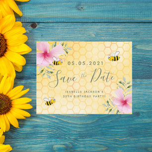 Verjaardag hommels feest save the date briefkaart