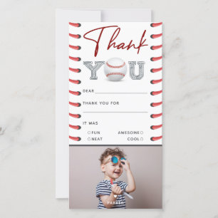 Verjaardag honkbal foto bedankkaart