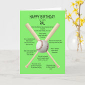 Verjaardag honkbal grappen kaart (Gele Bloem)