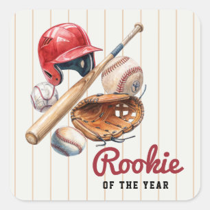 Verjaardag honkbal rookie vierkante sticker