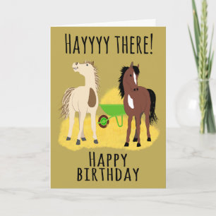 Verjaardag Hooi Daar Paarden Kaart
