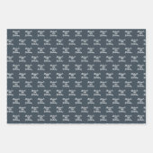 Verjaardag houtskool grijs wit naam script inpakpapier vel (Voorkant 2)