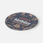 "Verjaardag Hullabaloo" Westerne Cowboy Party Papieren Bordje (Gekanteld)