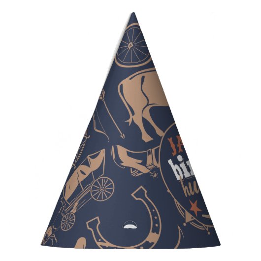 "Verjaardag Hullabaloo" Westerne Cowboy Verjaardag Feesthoedjes (Links)