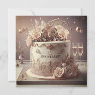 VERJAARDAG HUWELIJK JUBILEUM CAKE UIT HET VINTAGE- KAART