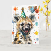 Verjaardag Hyena Kaart (Gele Bloem)