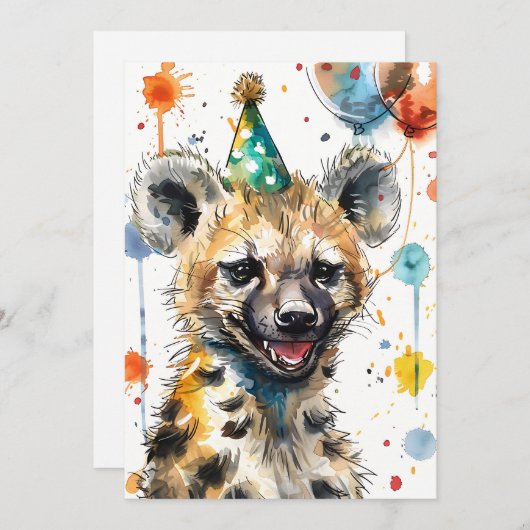 Verjaardag Hyena Kaart (Voorkant / Achterkant)