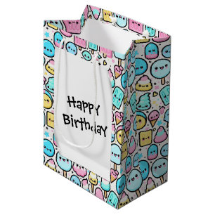Verjaardag Ice Cream Cone en Popsicle Doodles Medium Cadeauzakje