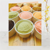 VERJAARDAG ICE CREAM GRAPPIG WENSKAART KAART (Gele Bloem)