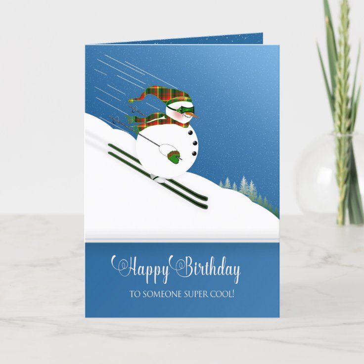 Verjaardag, Iemand Het Koele, Gelukkige Ski?En Van Kaart | Zazzle.Be