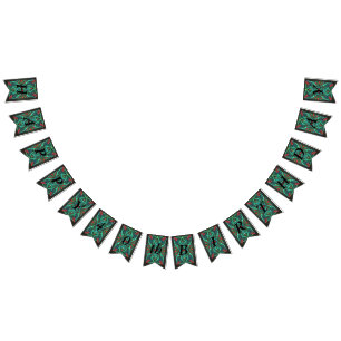 Verjaardag Iers Keltische Knoop Red Dragon Heads Vlaggetjes