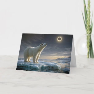 Verjaardag Ijsbeer die naar zonsverduistering kijk Kaart