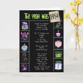 Verjaardag in 1954 kaart (Gele Bloem)