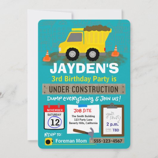 verjaardag in aanbouw kaart (Voorkant)