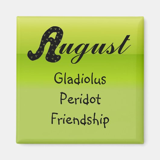 Verjaardag in augustus magneet (Voorkant)