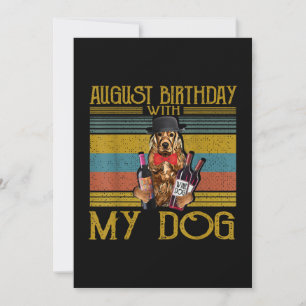 Verjaardag in augustus met mijn Ierse Setter-hond  Kaart