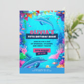 Verjaardag in de oceaan, Zee Dolphin Party Kaart (Staand voorkant)