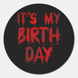 Verjaardag in Februari Grappige Quote Horrorfilm F Ronde Sticker