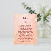 Verjaardag in juli geboortesteen Robijn Briefkaart (Staand voorkant)