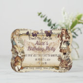 Verjaardag in Wonderland Uitnodiging (Staand voorkant)