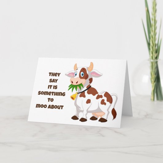 VERJAARDAG IS "IETS OM OVER TE MOEIEN" KAART (Voorkant)