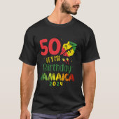 Verjaardag Jamaica Meisje 50e Verjaardag 2024 Jama T-shirt (Voorkant)
