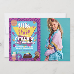 Verjaardag jaren 90 Nineties Vrouwen Feestje 90s F Kaart