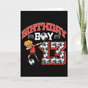 Verjaardag Jongen 13 Voetbal Dab 13 Jaar Oude Verj Kaart