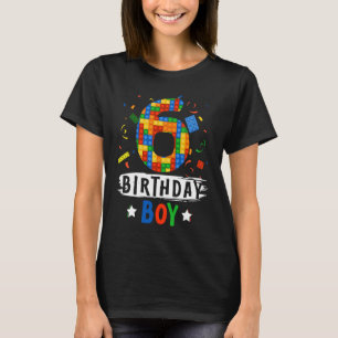 Verjaardag Jongen Bouwstenen 6 jaar oud 1 T-shirt