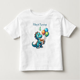 Verjaardag Jongen Dinosaurus Naam en leeftijd Kinder Shirts