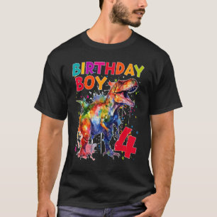 Verjaardag Jongen Dinosaurus Rex 4e Verjaardag 4 J T-shirt
