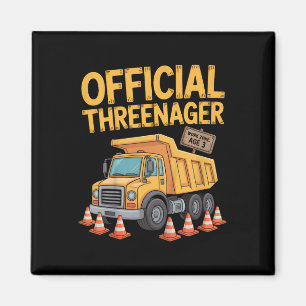 Verjaardag Jongen Drie Jaar Oud Threenager Bouw Magneet