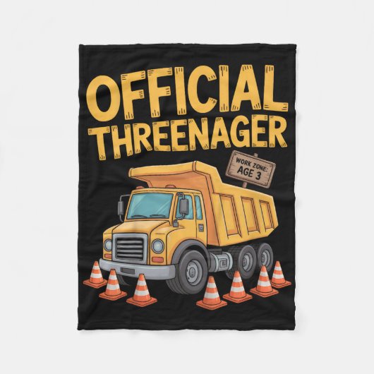 Verjaardag Jongen Drie Jaar Oud Threenager Const Fleece Deken (Voorkant)
