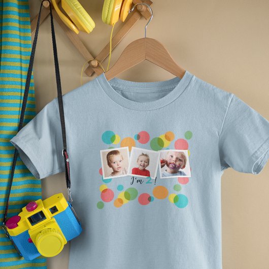Verjaardag Jongen Foto's en Polka Dots Custom Age Kinder Shirts
