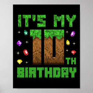 Verjaardag Jongen Het is Mijn 10e Verjaardag Gamer Poster