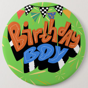 Verjaardag Jongen Kolossale 6 Inch ronde Button 6,0 Cm