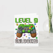 Verjaardag Jongen Level 9 Ontgrendeld 9e Verjaarda Kaart (Voorkant)