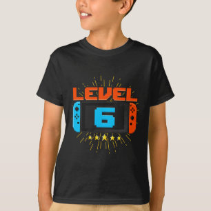 Verjaardag Jongen Niveau 6 Ontgrendeld Videospel 6 T-shirt