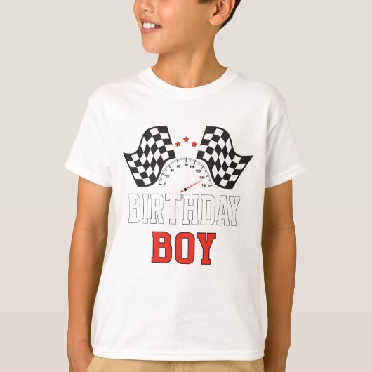 Verjaardag Jongen Race Auto Racing Auto Driver T-shirt (Voorkant)