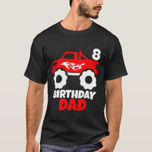 Verjaardag Jongen Rood Monster Truck Matching Papa T-shirt
