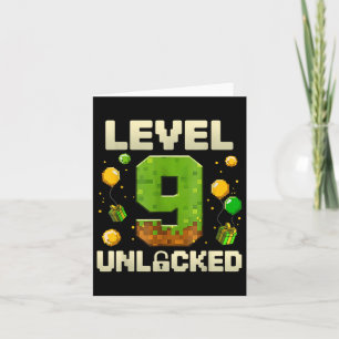 Verjaardag Jongen Shirt Level 9 Ontgrendeld 9e Ver Kaart