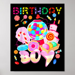 Verjaardag Jongen Snoep Land Snoep Crew Sweet Birt Poster