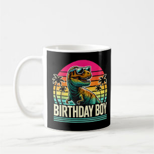 Verjaardag Jongen T-Rex Retro Sunset Cool Tri-B Koffiemok